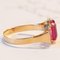 Vintage 18 Karat Goldring mit Rosa Glaspaste, 1960er 8