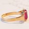 Vintage 18k Gold Ring with Pink Glass Paste, 1960s 8