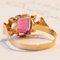 Vintage 18k Gold Ring with Pink Glass Paste, 1960s 5