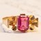 Vintage 18 Karat Goldring mit Rosa Glaspaste, 1960er 11