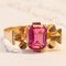 Vintage 18k Gold Ring with Pink Glass Paste, 1960s, Image 11