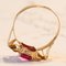 Vintage 18k Gold Ring with Pink Glass Paste, 1960s 12