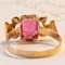 Vintage 18k Gold Ring with Pink Glass Paste, 1960s, Image 6