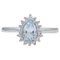 18 Karat White Gold and Aquamarine Diamonds Modern Ring 1