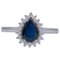 18 Karat Drop White Gold, Sapphire and Diamonds Modern Ring, Image 1