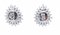 18 Karat White Gold, Sapphires and Diamonds Stud Earrings, Set of 2, Image 3