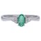 18 Karat White Gold, Emerald and Diamonds Engagement Ring 1