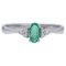 18 Karat White Gold, Emerald and Diamonds Engagement Ring, Image 1