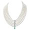 Diamonds, Emerald, Pearls and Platinum Necklace 1