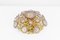 Vergoldete Messing Bouquet Kristallglas Einbaulampe zugeschrieben Palwa, Deutschland, 1970er 4