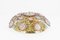Vergoldete Messing Bouquet Kristallglas Einbaulampe zugeschrieben Palwa, Deutschland, 1970er 3
