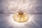 Vergoldete Messing Bouquet Kristallglas Einbaulampe zugeschrieben Palwa, Deutschland, 1970er 14