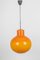 Large Opal Orange Ball Pendant Light attributed to Doria, Germany, 1970s 2