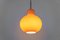 Large Opal Orange Ball Pendant Light attributed to Doria, Germany, 1970s 8