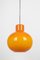 Large Opal Orange Ball Pendant Light attributed to Doria, Germany, 1970s 3