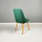 Mid-Century Italian Modern Forest Green Fabric and Wood Chairs, 1960s, Set of 4 5