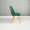 Mid-Century Italian Modern Forest Green Fabric and Wood Chairs, 1960s, Set of 4 4