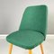 Mid-Century Italian Modern Forest Green Fabric and Wood Chairs, 1960s, Set of 4, Image 7