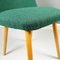 Mid-Century Italian Modern Forest Green Fabric and Wood Chairs, 1960s, Set of 4 9