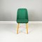 Mid-Century Italian Modern Forest Green Fabric and Wood Chairs, 1960s, Set of 4 3