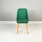 Sedie Mid-Century moderne in legno e tessuto verde, Italia, anni '60, set di 4, Immagine 3