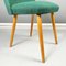 Mid-Century Italian Modern Forest Green Fabric and Wood Chairs, 1960s, Set of 4 13