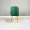 Mid-Century Italian Modern Forest Green Fabric and Wood Chairs, 1960s, Set of 4 6