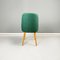 Sedie Mid-Century moderne in legno e tessuto verde, Italia, anni '60, set di 4, Immagine 6