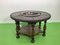 Smoking Table or Coffee Table with Metal Bowl and Wooden Frame 1
