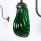 Verstellbare Vintage Art Deco Wandlampe aus grünem Glas, 1930er 10