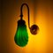 Lámpara de pared ajustable Art Déco vintage de vidrio verde, años 30, Imagen 15