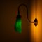 Lámpara de pared ajustable Art Déco vintage de vidrio verde, años 30, Imagen 7