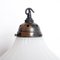 Antique Moonstone Pendant Light with Aged Brass Fittings, 1930s 7