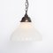 Antique Moonstone Pendant Light with Aged Brass Fittings, 1930s 5