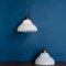 Antique Moonstone Pendant Light with Aged Brass Fittings, 1930s 6