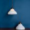 Antique Moonstone Pendant Light with Aged Brass Fittings, 1930s, Image 6