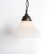 Antique Moonstone Pendant Light with Aged Brass Fittings, 1930s, Image 4