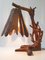 Brutalist Table Lamp in Carved Wood, 1970s 4