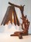 Brutalist Table Lamp in Carved Wood, 1970s, Image 4