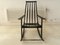 Scandinavian Rocking Chair in Black Lacquered Wood, 1960s, Image 6