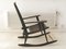 Scandinavian Rocking Chair in Black Lacquered Wood, 1960s 11