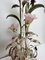 Vintage Painted Tole and Glass Floral Floor Lamp, 1950s 9