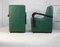 Sillas francesas de acero y cuero sintético verde, años 80. Juego de 2, Imagen 16