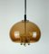 Lámpara colgante era espacial vintage de acrílico en marrón ahumado y latón de Richard Essig, años 70, Immagine 1