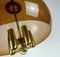 Lámpara colgante era espacial vintage de acrílico en marrón ahumado y latón de Richard Essig, años 70, Immagine 3