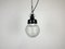 Industrial Bakelite Pendant Light with Ribbed Glass, 1970s, Image 2