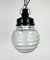 Industrial Bakelite Pendant Light with Ribbed Glass, 1970s 4