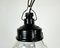 Industrial Bakelite Pendant Light with Ribbed Glass, 1970s 3