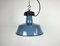 Industrial Blue Enamel Factory Lamp with Cast Iron Top, 1960s 2