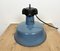 Industrial Blue Enamel Factory Lamp with Cast Iron Top, 1960s 13